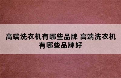 高端洗衣机有哪些品牌 高端洗衣机有哪些品牌好